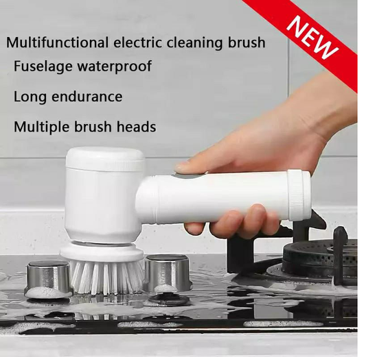 Magic Brush 5 In 1 Handheld Electric Cleaning Brush For Bathroom Tile And Tub Kitchen Washing Tool